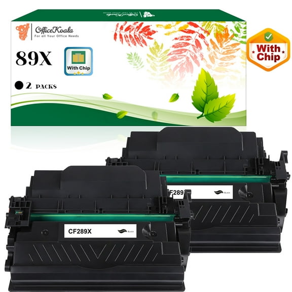 2x Compatible HP 89X Black Toner Cartridges(with Chip), 10000 Pages Yield (Replacement for OEM Part CF289X)