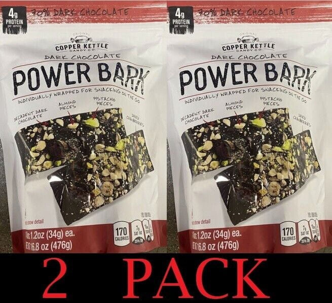 2x Copper Kettle Dark Chocolate Power Bark Candy 16.8 oz Bag 2 PACK