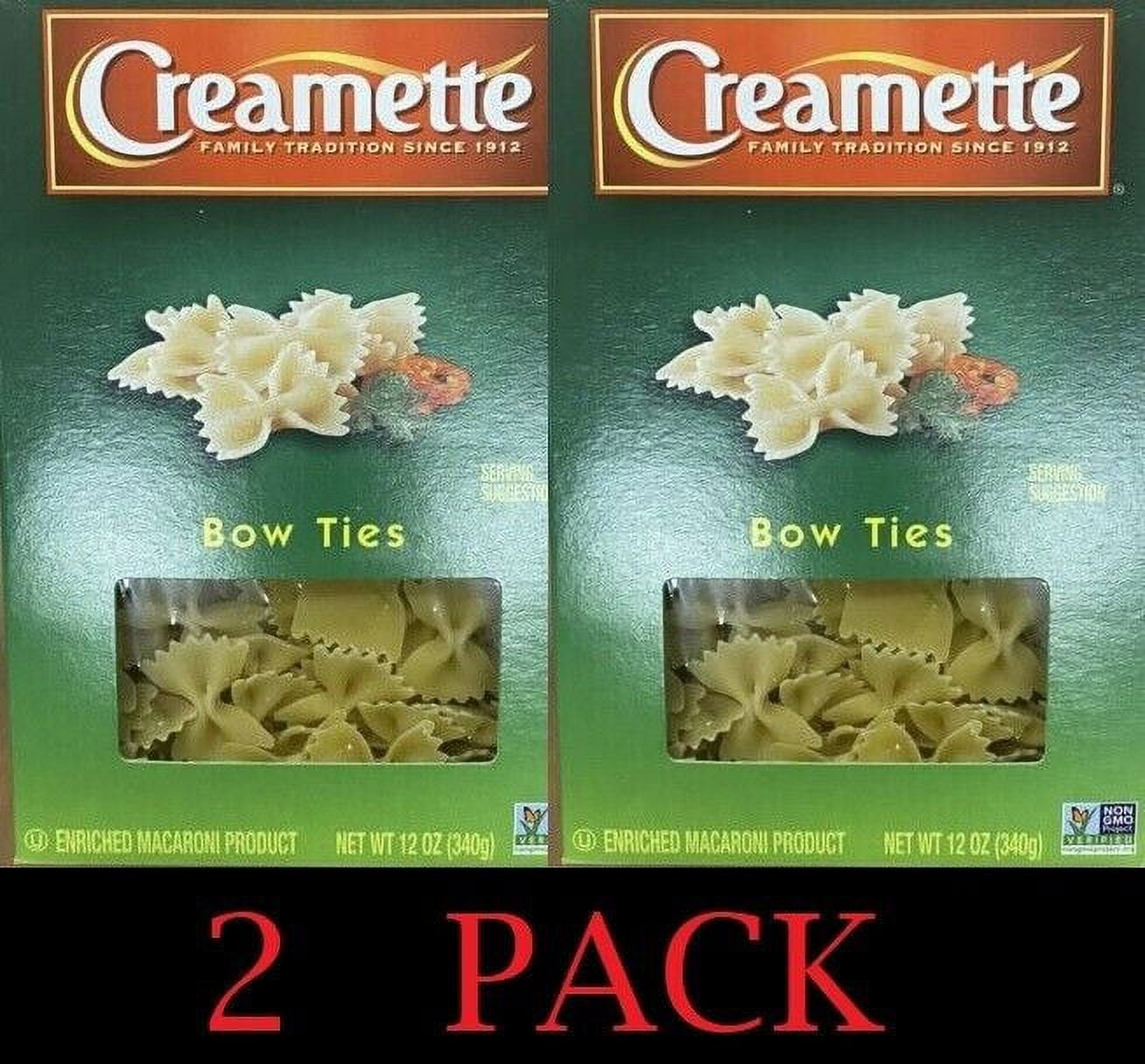 2x Creamette Pasta BOW TIES Noodles NON GMO 12 oz Box 2 PACK