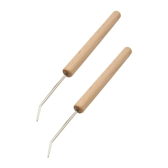 2x Crochet Hooks Hooks for Knitting Durable Hand Braided Tool, Handmade Toys Portable Weaving Hats Loom Knit Hooks Rugs Bending Crochet