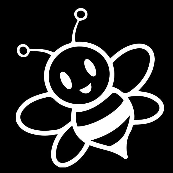 2x Cute Bumblebee Bee Insect Stripes Kid Girl Vinyl Decal Sticker 5" x 5" White
