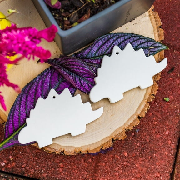 2x Dinosaur Christmas Ornaments 4" STOCK Ceramic Bisque Ready To Paint Pottery