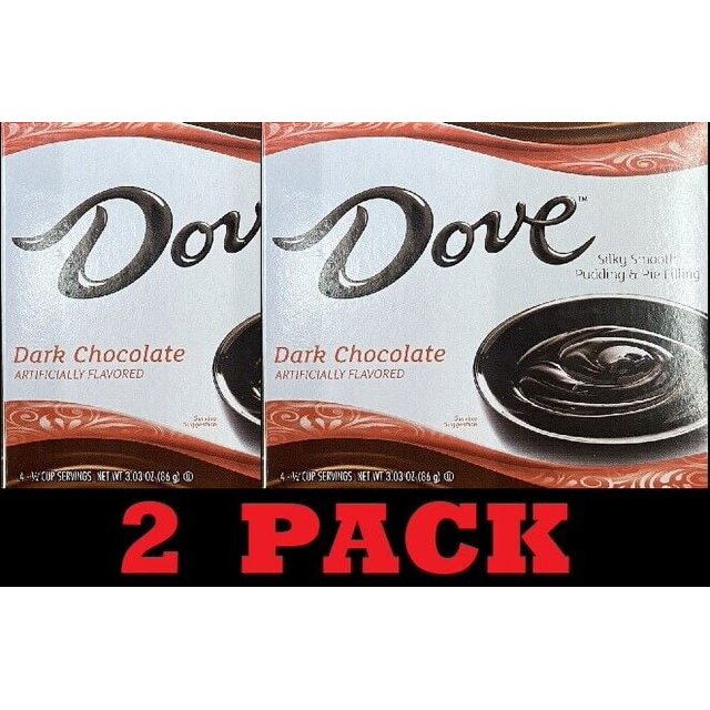2x Dove DARK CHOCOLATE Silky Smooth Pudding & Pie Filling Mix 3.03 oz