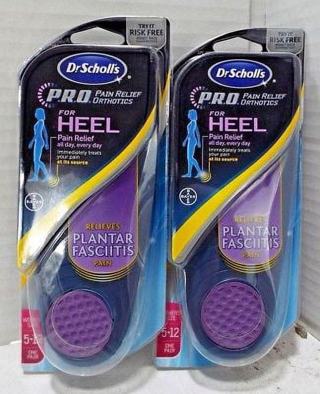 (2x) Dr. Scholl's Heel Pain Relief Orthotics, Women's 512