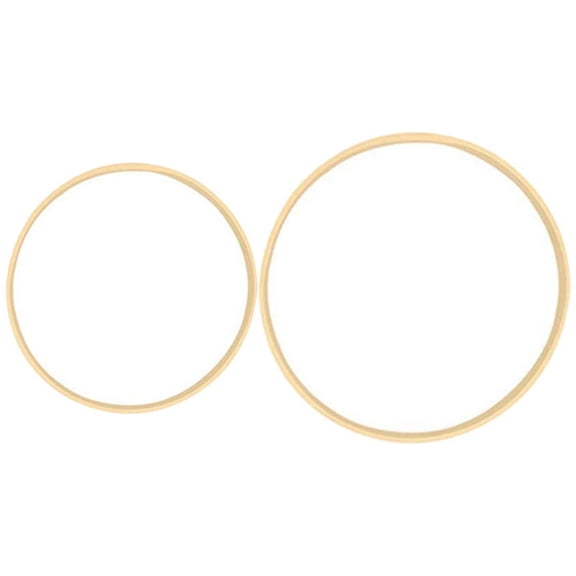 2x Dream Bamboo Rings,Wooden Circle Round Catcher DIY Hoop for Flower Wreath House Garden Plant Decor 20.5cm & 26cm,2 x Wreath circle,Wood color