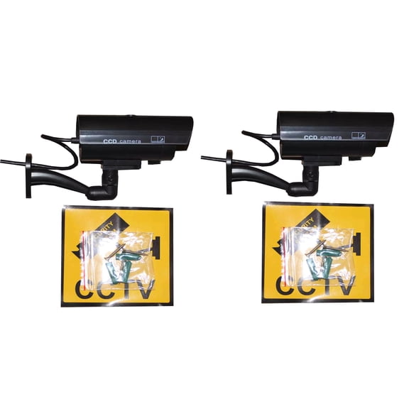 2x Dummy Security Camera LEDs Flashing Light Home Surveillance Waterproof TAPDRA Spare Part