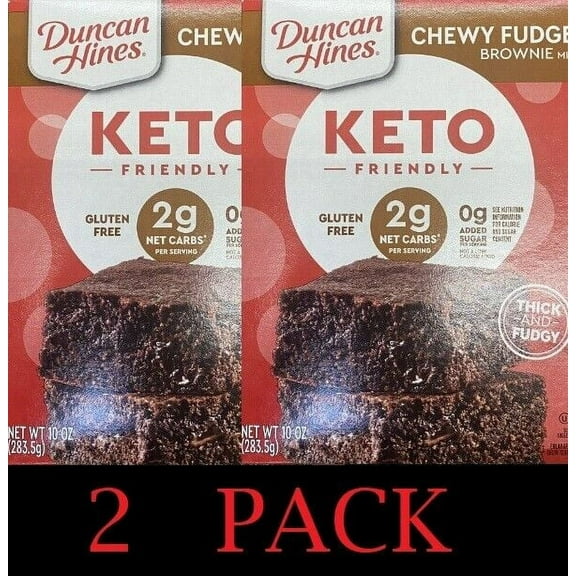 2x Duncan Hines KETO FRIENDLY CHEWY FUDGE BROWNIE Baking Mix 10 Oz Box - 2 PACK