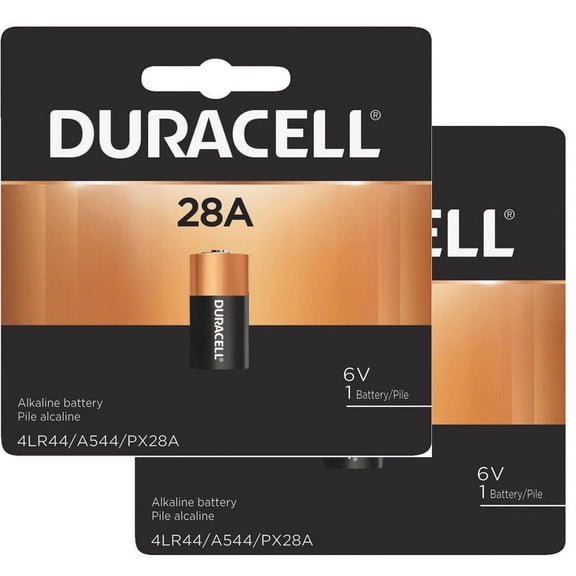 2x Duracell 28A 6V Battery Compatible with PX28A, 476AF, V4034PX 4LR44, A544