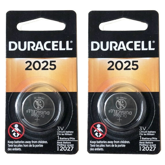 2x Duracell 3V Lithium Coin Battery SB-T14, 5003LC, ECR2025, BR2025, 280-205