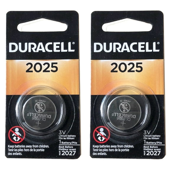 2x Duracell 3V Lithium Coin Battery SB-T14, 5003LC, ECR2025, BR2025, 280-205