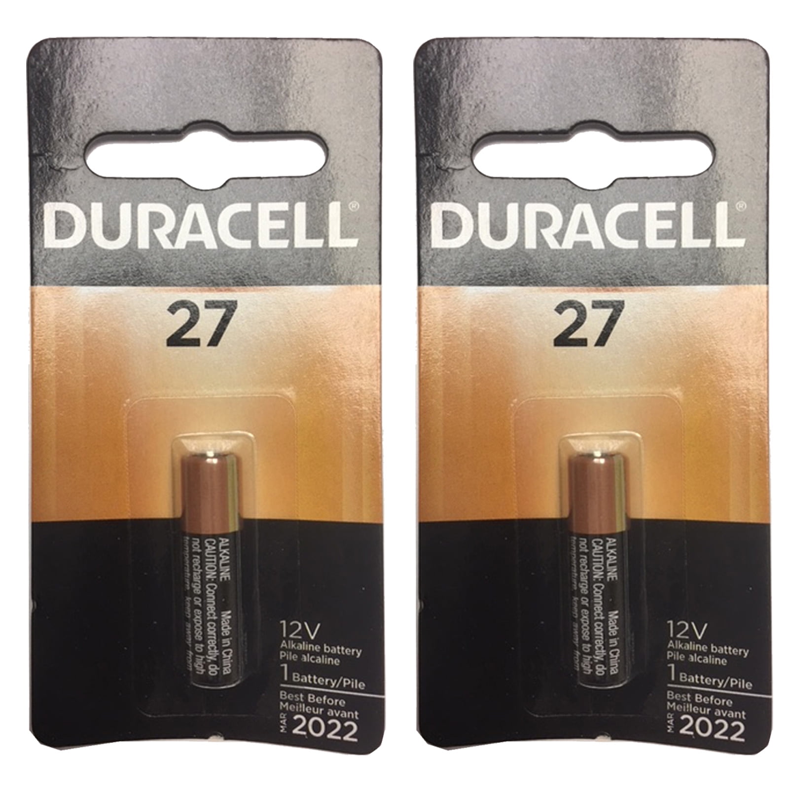 2x Duracell MN27 Alkaline 12V Battery G27A, A27, GP27A Key