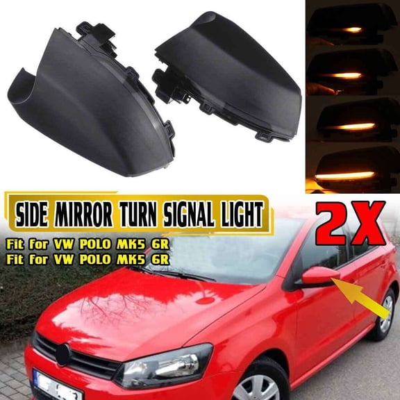 2x Dynamic LED Side Mirror Indicator Light Turn Signal For VW Polo MK5 6R 6C New
