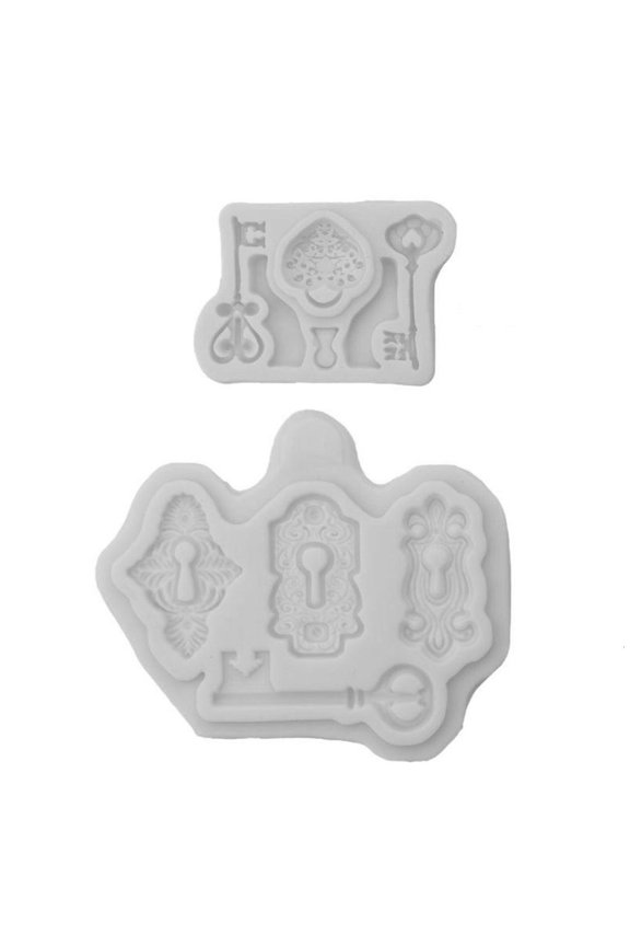 2x Epoxy Resin Silicone Molds for Key Lock Necklace Mold Keychain Jewelry Making