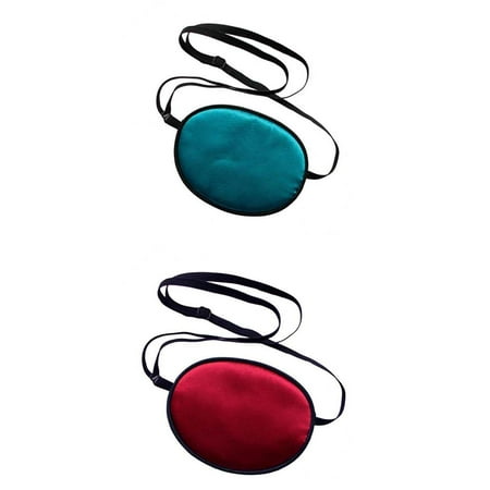 2x Eye Patch Strabismus Adjustable Eye Adjustable head strap, for Adults