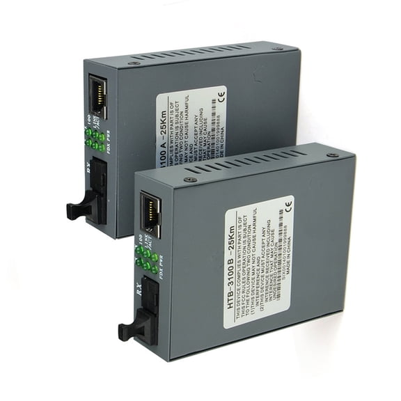 2x Fiber Optic Ethernet Transceiver Pair for High-Reliability Network Environments Fiber Optic Transceiver