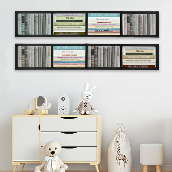 PEAKORA2x Floating Shelf Wall Mount CD DVD Rack Media Storage Organizer Shelves Large