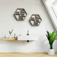 thumbnail image 1 of 2x Floating Wall Hexagon Shelf Hanging  Shelving Storage Display Rack Home Decor, 1 of 7