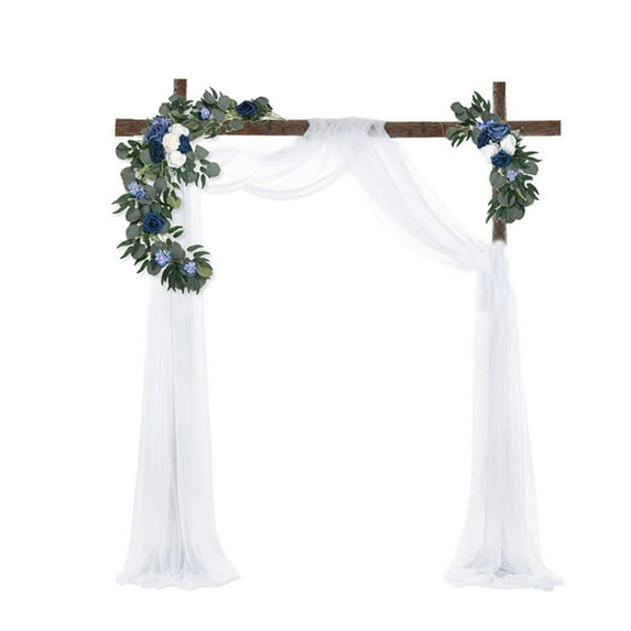 2x Flower Swag Decoration Garlands ,Wedding Welcome Sign Welcome Flower Decor Wreath Silk Flower Flower Garland for Reception Wall Decor Blue