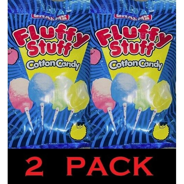 2x Fluffy Stuff Assorted Flavors Cotton Candy 2.5 oz Bag 2 PACK