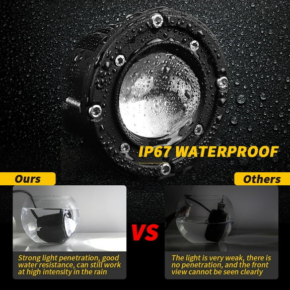 2x Flush Mount LED Work Light Pods 3" Round Driving Spot Fog Lights White/Yellow