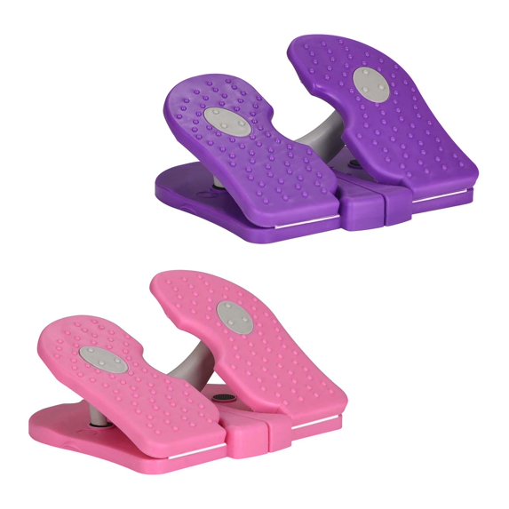 2x Folding Portable Stepper Household Fitness Stepping Machine Office Violet and Pink
