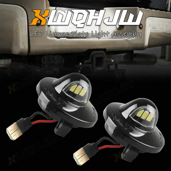 2x For Ford F150 RED TUBE LED License Plate Tag Light With Wiring Harness Socket