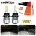 thumbnail image 1 of 2x For Nissan Frontier 2002 2003 2004 9007 HB5 LED Headlight Bulbs High Low Beam Lamp 6000K, 1 of 9