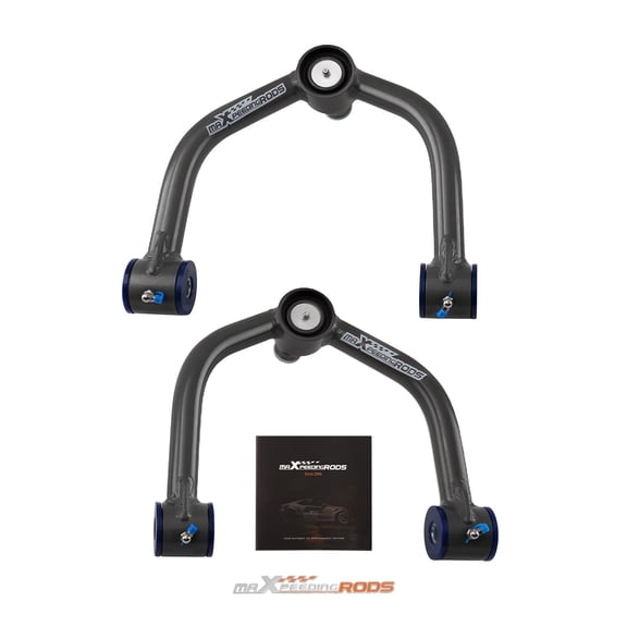 2x Front Upper Control Arms for Nissan Titan 2004-2015 & Armada 2005-2019, 2-4" Lift Kit, Steel Tubular Design with Polyurethane Bushings, Left & Right, SKU 71222407