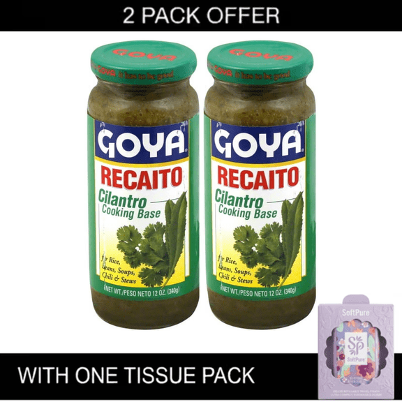 2x GOYA Cilantro Cooking Base, 12 fl oz with Tissue Pack