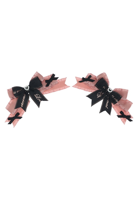 2x Girls Gothic Bowtie Cosplay Ribbons Hairpin Headwear Punk Hair Jewelry Unique Bowknot Headwear Cool Bowknot