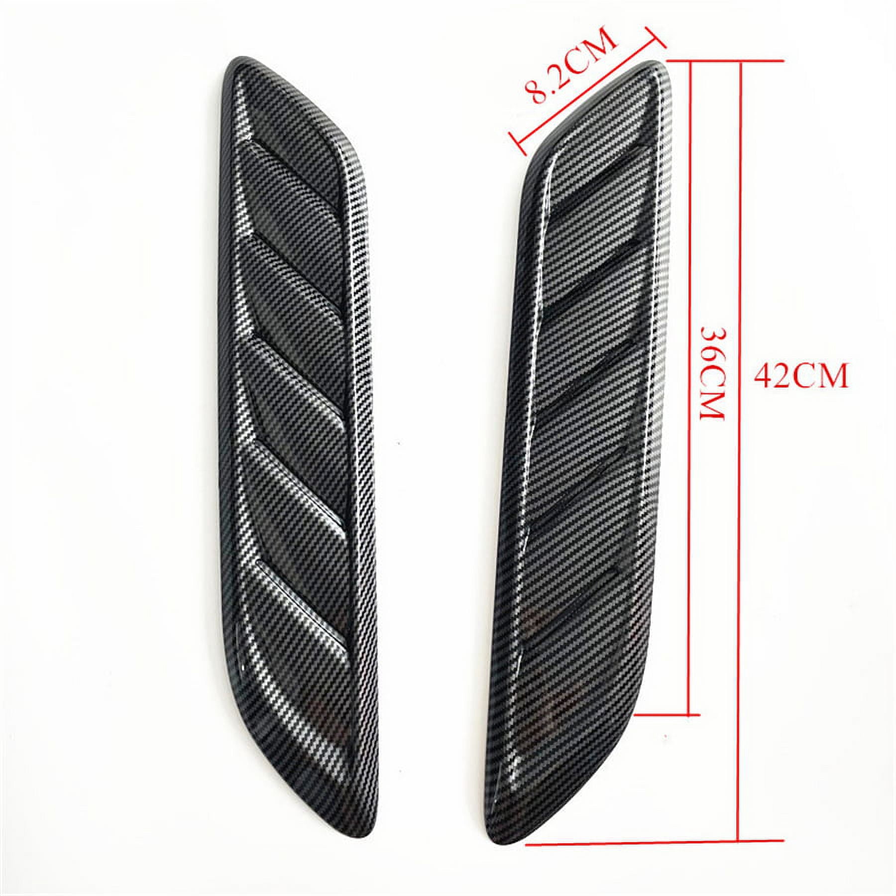 2x Glossy Carbon Fiber Look Car Air Flow Intake Hood Side Vent Scoop Cover Trim