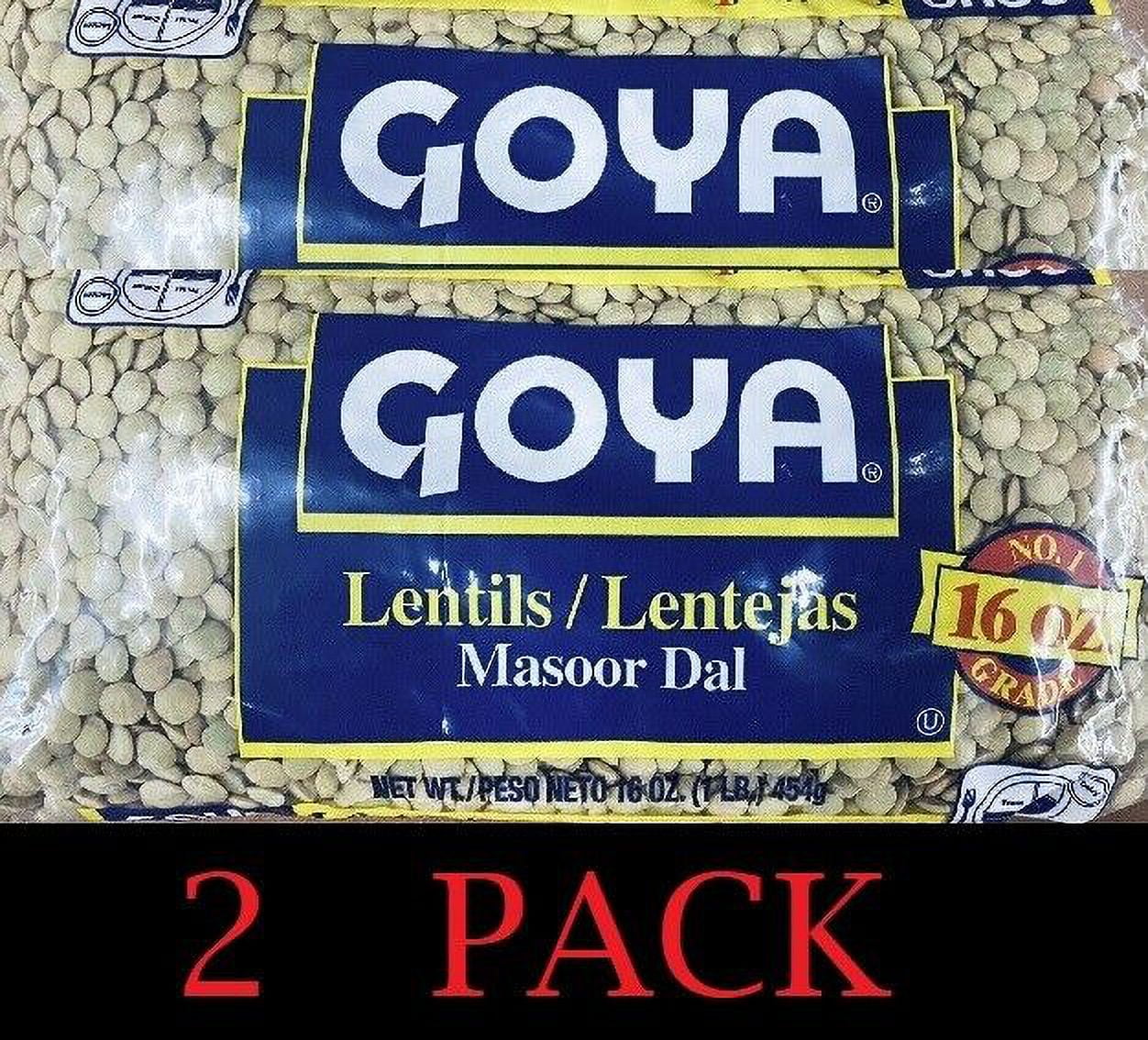 2x Goya Dry LENTILS 16 oz Bag No 1 Grade 2 PACK