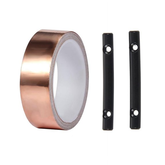 2x Guitar String Tree Guides String Retainer Bar Black & 1Pc 30mm X10M Copper Foil Tape Adhesive Shielding
