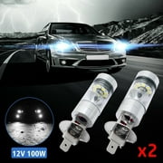 2x H1 100W Car LED Headlight Bulbs Fog Lights Super Bright White Light Universal