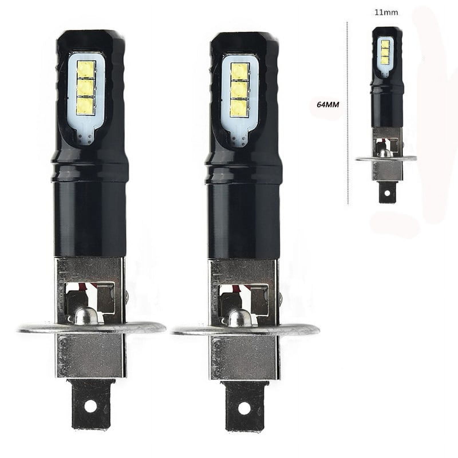 2x H1 6000K Super Bright White 6000LM DRL LED Headlight Bulb Kit High Beam