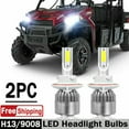 thumbnail image 1 of 2x H13 9008 COB LED Headlight Lamp Bulbs Fit Polaris Ranger RZR Razor 800 900 XP, 1 of 6