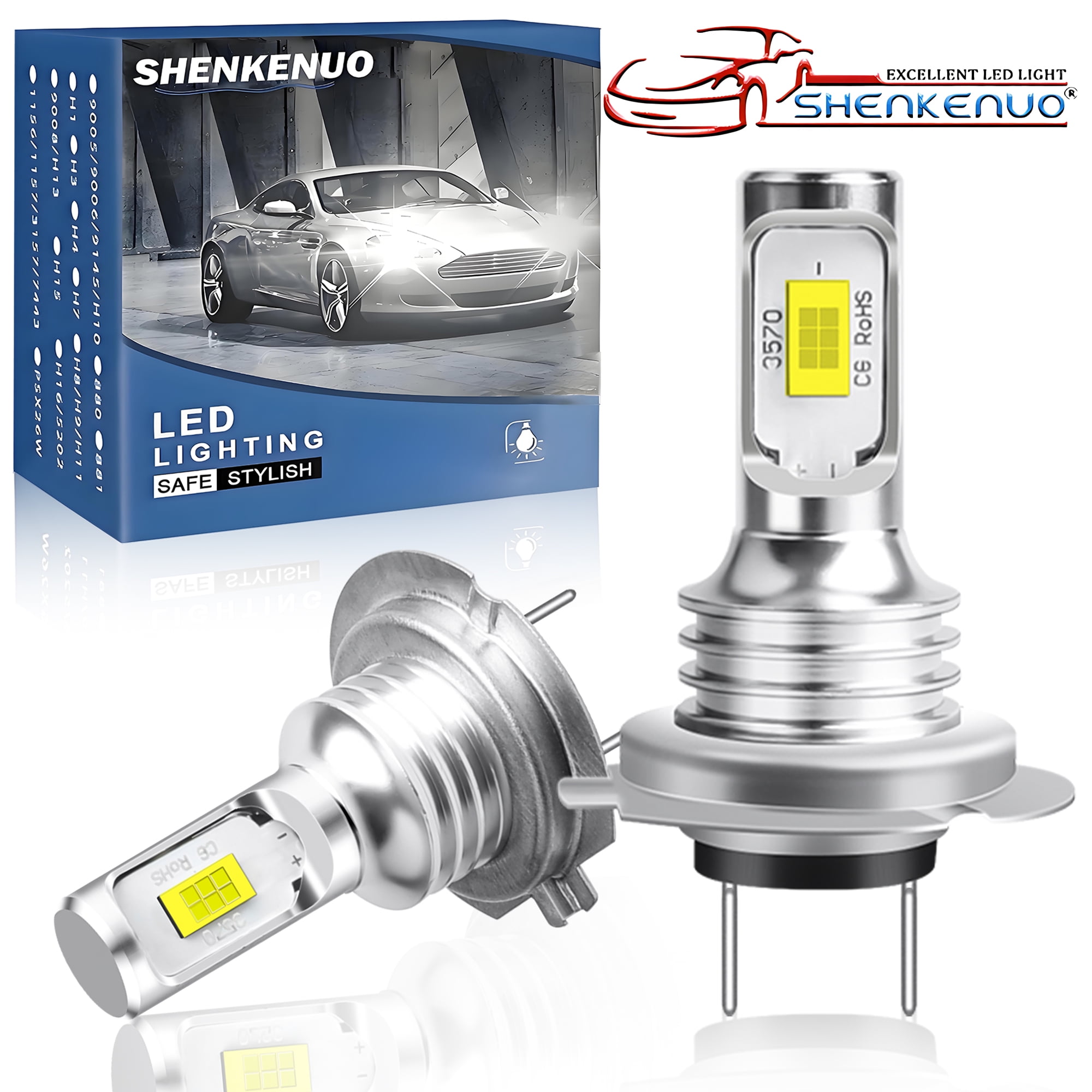 2x H7 LED Headlights Bulb high Low Beam 6000K Bright White for Kia ...