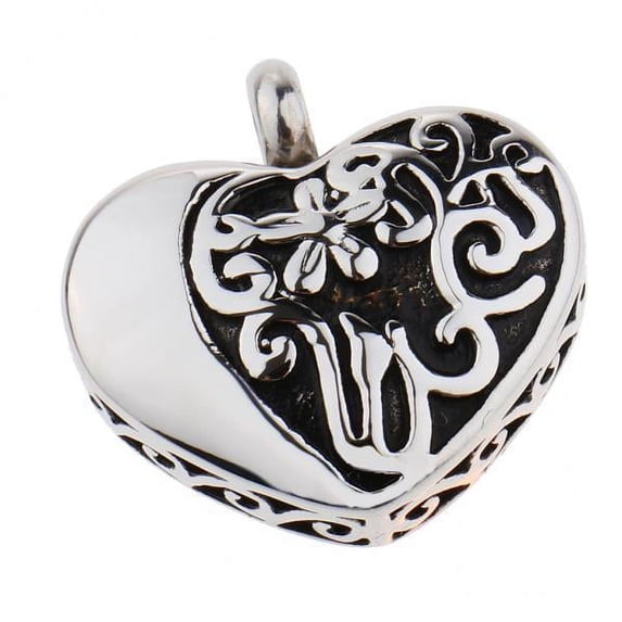 2x Heart Shape es Locket Urn Necklace Pendant Memorial Jewelry Unisex