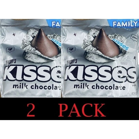 2x Hershey's Kisses Milk Chocolate FAMILY PACK Candy 17.9 Oz Bag - 2 PACK