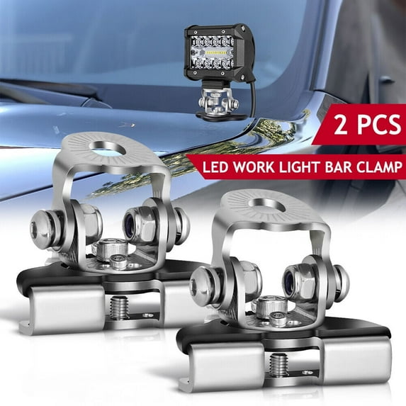 2x Hood A-Pillar Led Light Pods Mounting Brackets Universal Fit For LED Light Bar Cube
