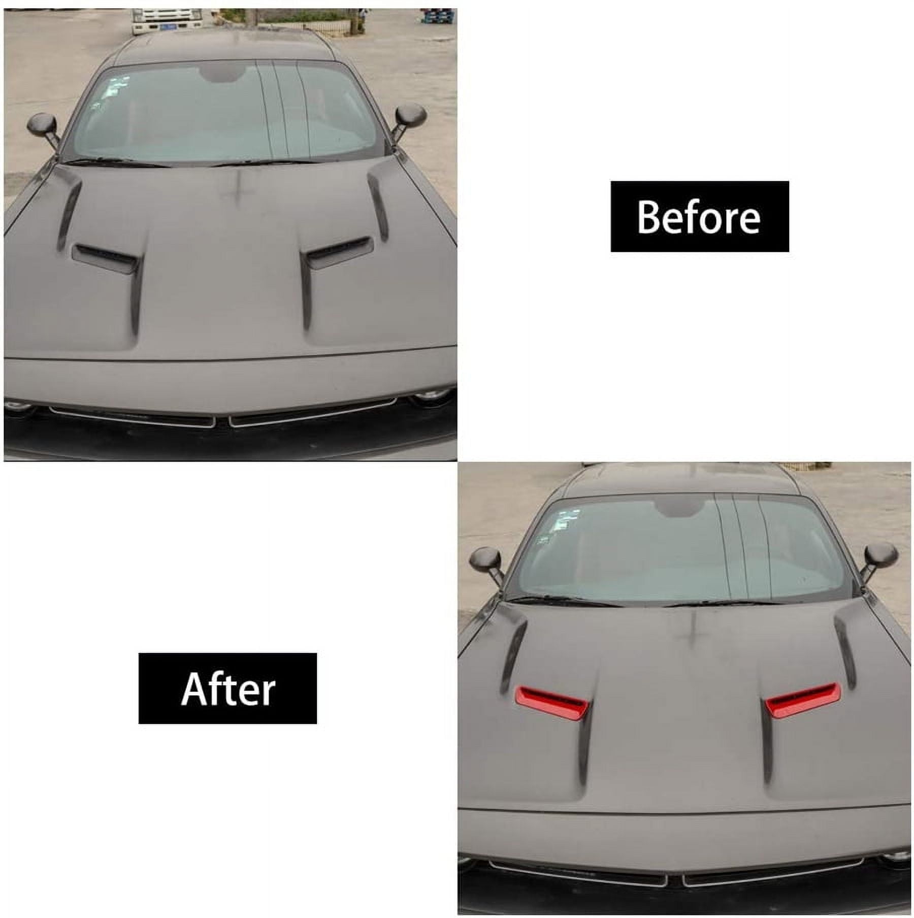 2x Hood Scoop Air Vent Outlet Trim Cover Red Decor For 2015-21 Dodge Challenger