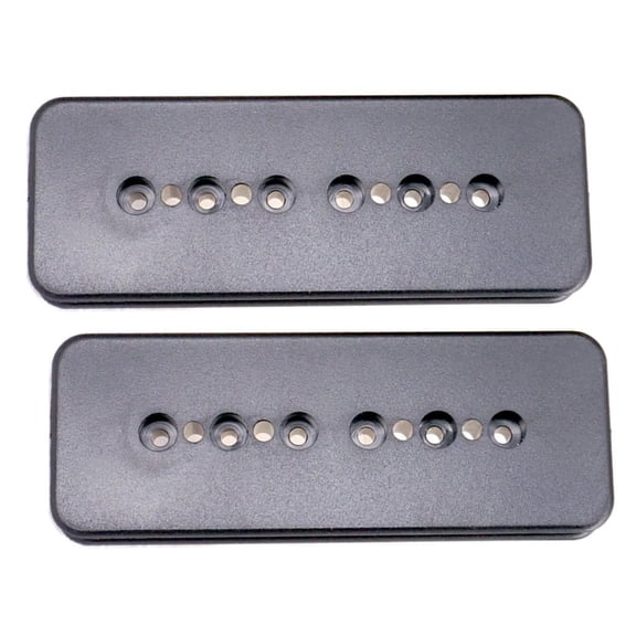 2x Humbucker Pickup Slug Bobbin Cover for Electric Guitar Replacement Black