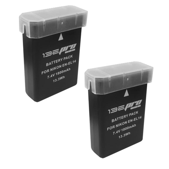2x I3ePro EN-EL14 Battery for Nikon D3100, D3200, D3300, D3400, D5100, D5200, D5300, D5500, DF, Coolpix P7000, P7100, P7700, P7800 DSLR Cameras