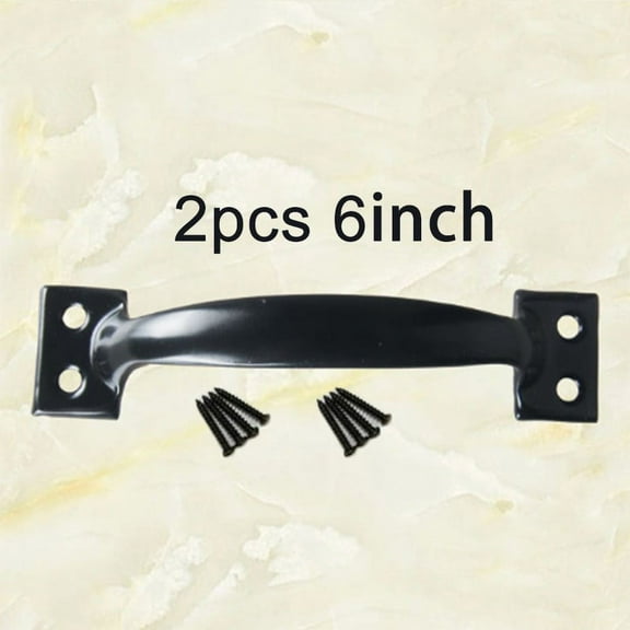 2x Indoor Outdoor BLACK PULL HANDLES Shed Door Garden Gate Kitchen Cupboard New