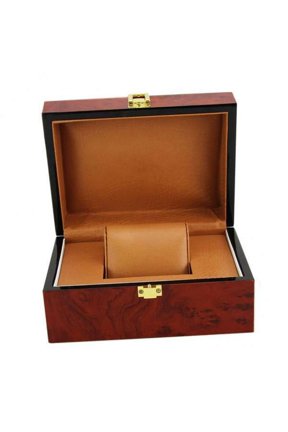 2x Interior Red Wooden Lock Clasp Solid Metal Jewelry Watch Storage Display Box Showcase Mens Gift