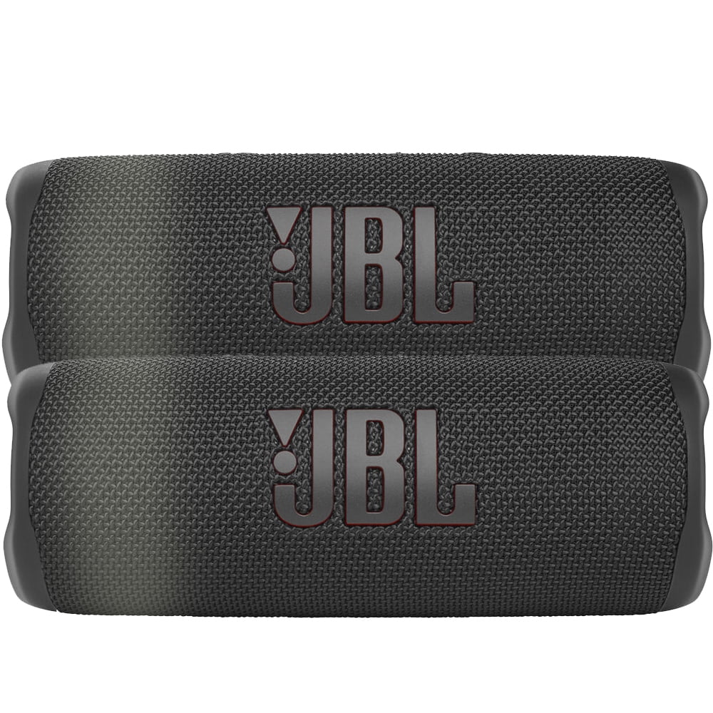 2x JBL Flip 6 Portable Waterproof Bluetooth Speaker - Black 