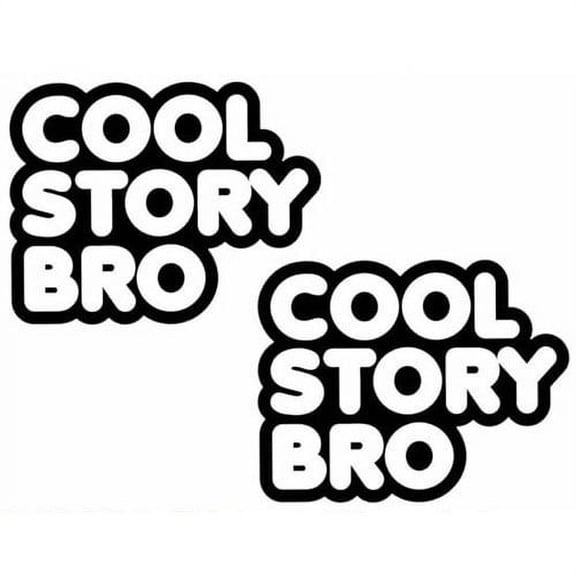 2x JDM Black Euro Funny Cool Story Bro Car Window Die-Cut Vinyl Decals Sticker