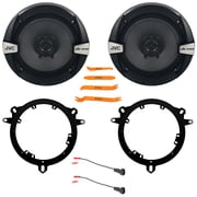 2x JVC CS-DR162 drvn DR Series 6.5" 300 Watt Max 2-Way Coaxial Car Audio Speakers w/6" to 6.75" Speaker Adapter, Speaker Wire Harness, Pry Tool Set Bundle Fits Toyota/Lexus/Scion 1998-2025 Vehicles