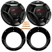 2x JVC CS-DR621 drvn DR Series 6.5" 300W Max Power 2-Way Coaxial Speakers, 4-Piece Door Trim, Dash & Stereo Pry Tool Set, Speaker Adapter for 6.5" to 6.75" Speakers fits Harley Davidson 1996-2013