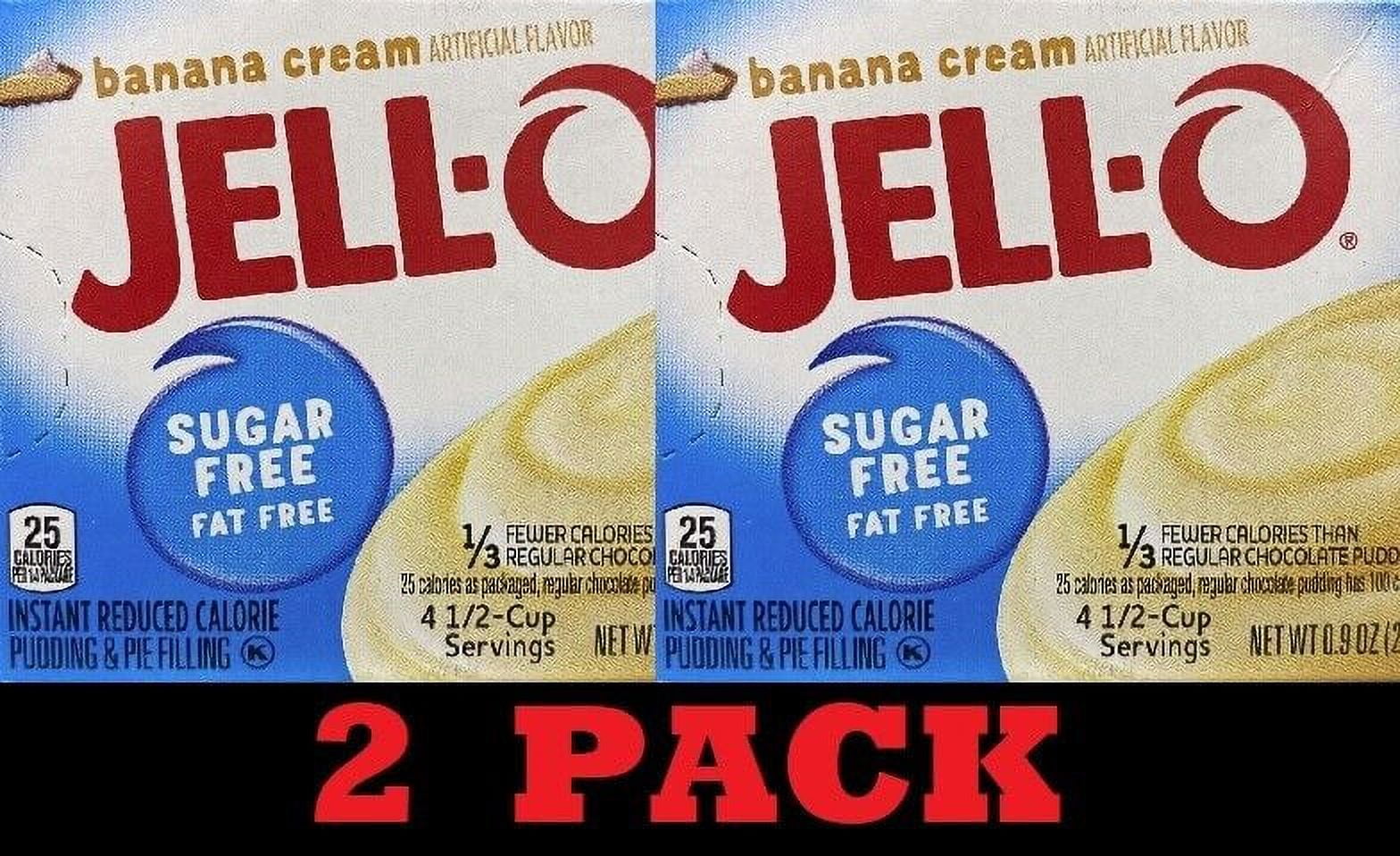 2x Jello BANANA CREAM SUGAR FREE Instant Pudding & Pie Filling Mix 0.9 - 2 BOXES